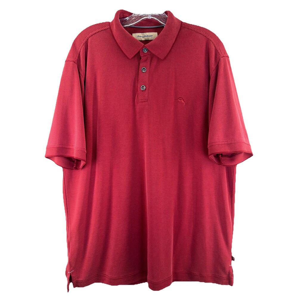Tommy Bahama Marlin Logo Modal Polo Golf Shirt Men's L Dark Red Casual Classic